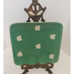 Appetizer Dishes Lot of 4" Green Square Clovers 5"3/8